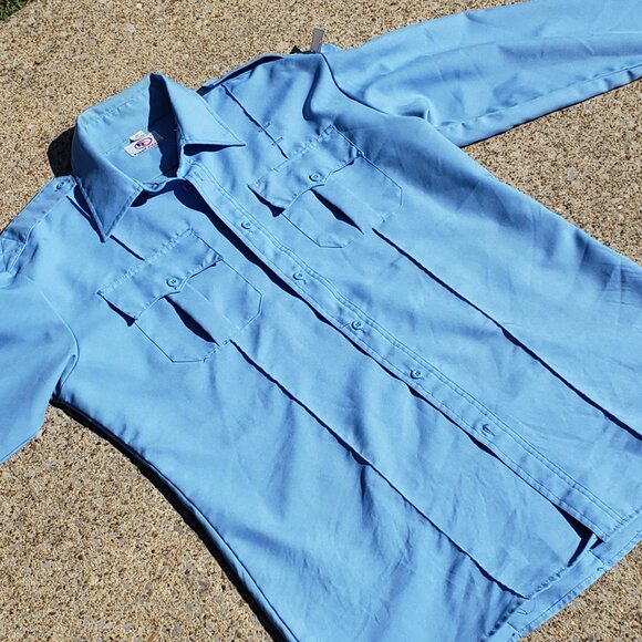 Men's Blue Work Shirt (size-XL) - Picture 6 of 8